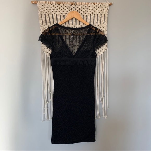 Free People Black Lace Envy Bodycon Mini Dress - Picture 11 of 16